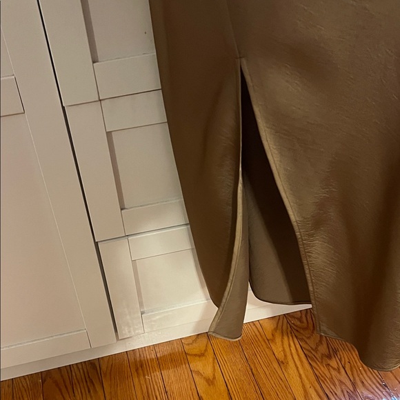 Elegant Tan Lace-Trimmed Maxi Slip Dress - Picture 5 of 5